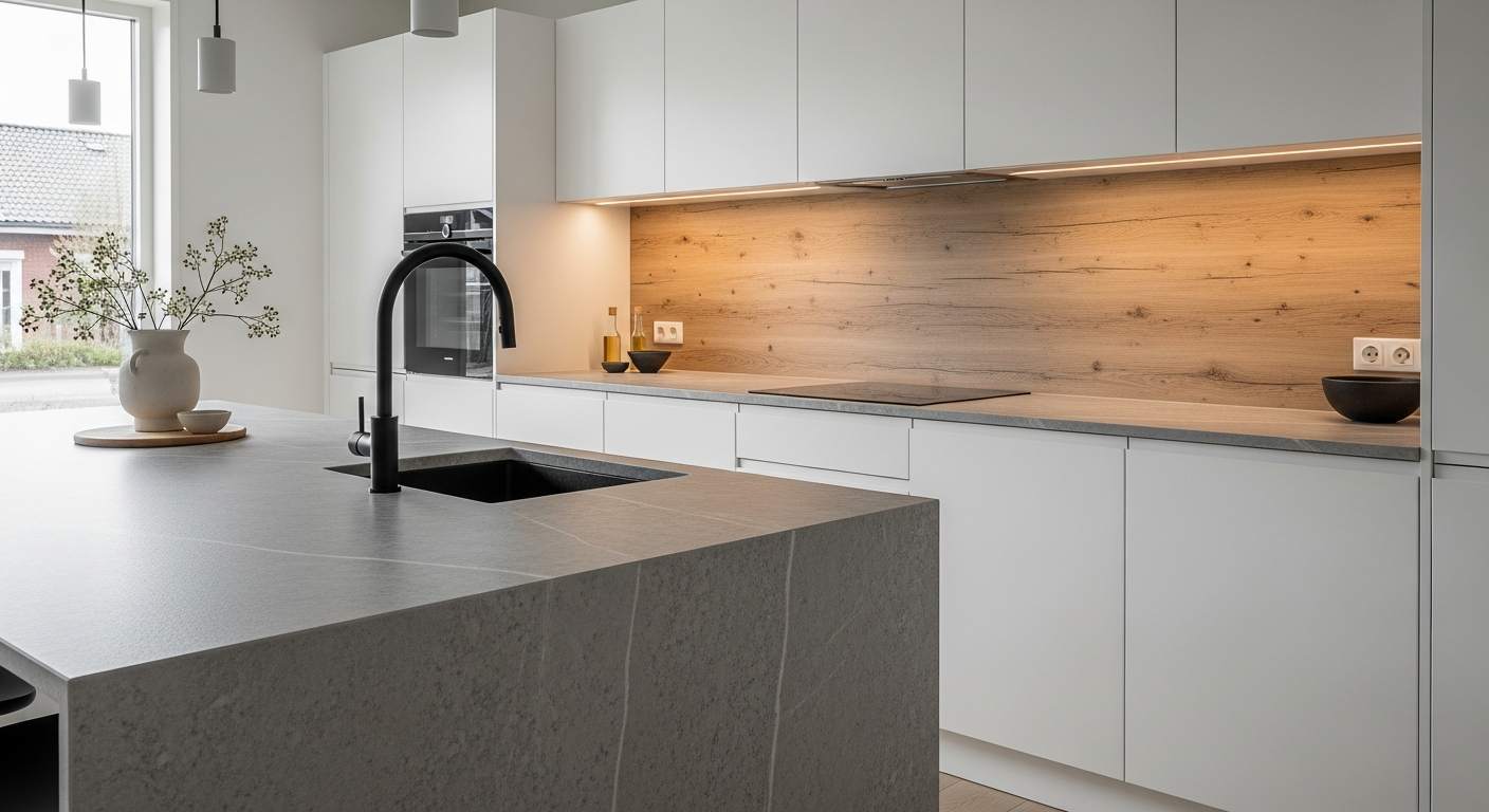 Keittiön välitilalevy esimerkkejä eri materiaaleista ja väreistä