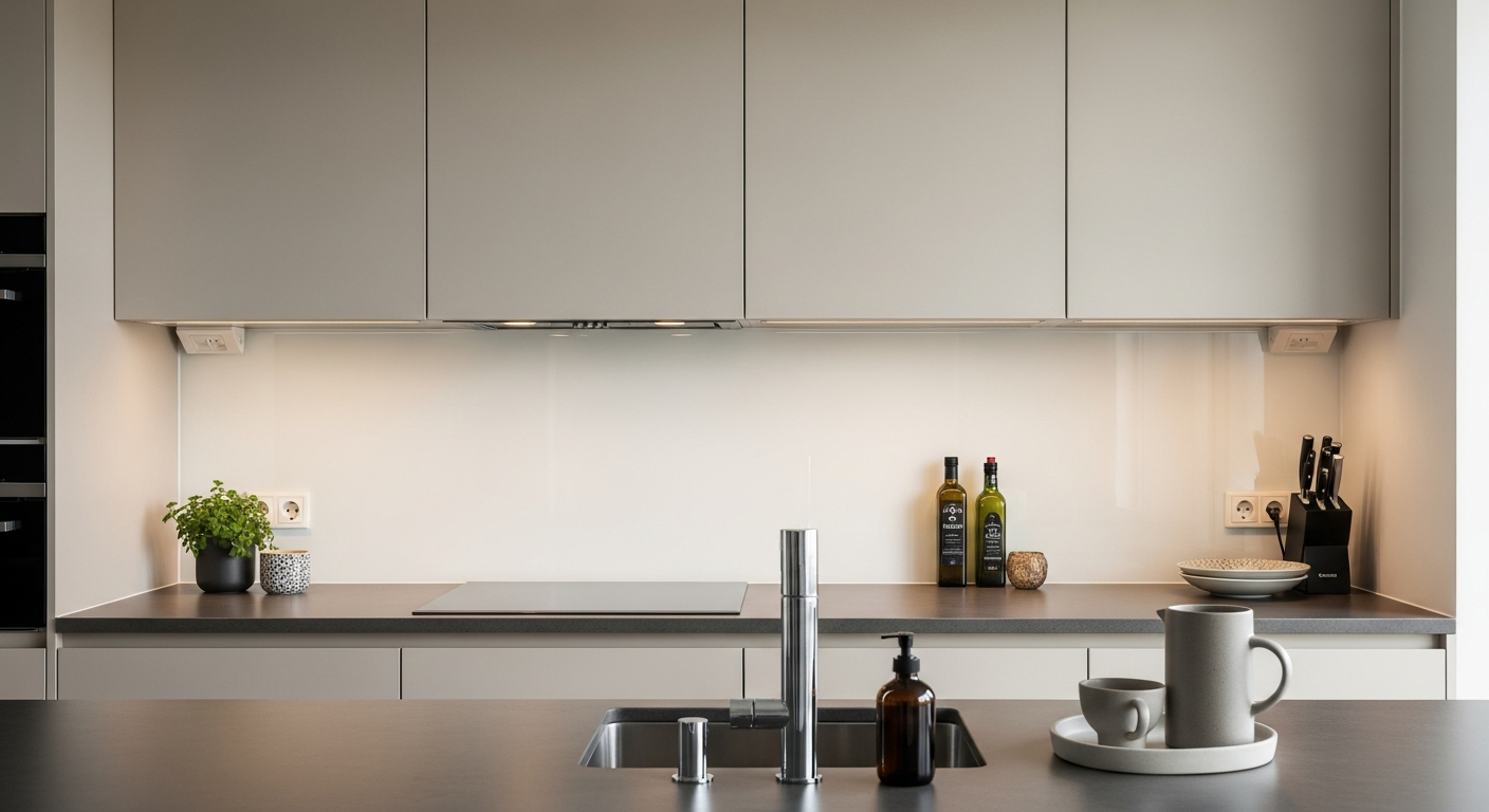 Moderni keittiösaareke laadukkaista pintamateriaaleista